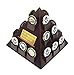 DECOMIL - Pyramid Shaped Military Challenge Coin & Poker/Casino Chip Display Solid Wood - Cherry Finish Customize