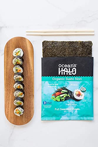 1 Case Of 12 Bags (120 Sheets) Of Ocean's Halo Organic Sushi Nori #TOP6