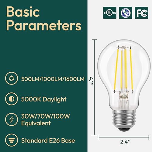 Image of ALAMPEVER 3 Way Light Bulbs 4 Pack, 30 /70 /100W Equivalent, Bright A19 LED Light Bulb, 5000K Daylight White, 500 /1000 /1600LM, 4 /8 /12W, E26 Base, Non-Dimmable, Ideal for Living Room, Entryway, Hallway