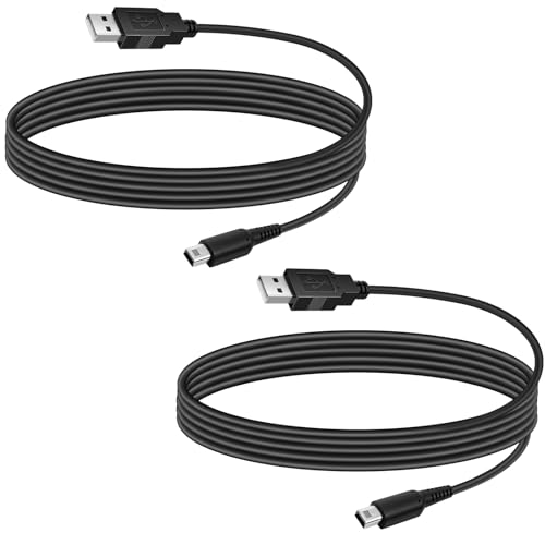 Vrllinking 3DS USB Charger Cable for Nintendo 2DS/DSi XL Fast Charging, 2 Pack Durable 4FT Cord | Compatible with All 3DS XL, New 2DS, DSi (Black)