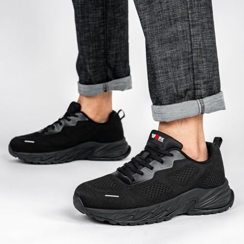 Image of LARNMERN Non Slip Work Boots for Mens Waterproof Chef Shoes