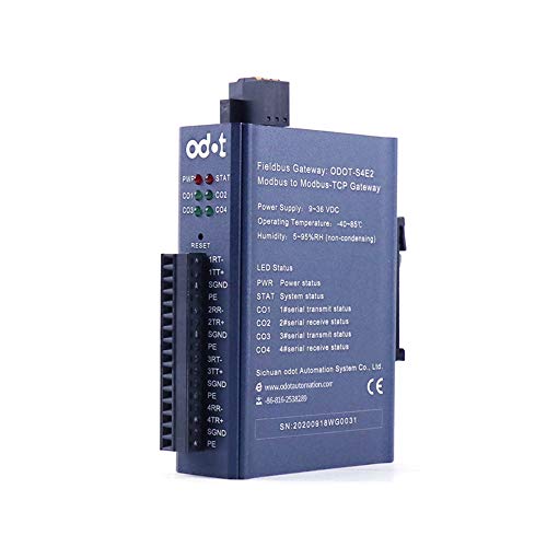Convertidor Modbus RTU a TCP ODOT-S4E2 para integrar PLCs en red ethernet