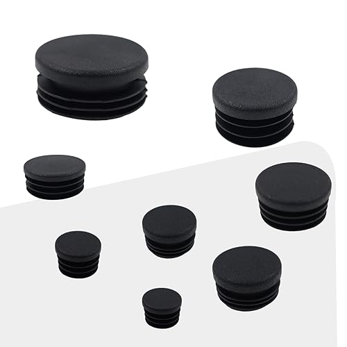Image of Round Plastic Plug,TTZEZE OD:25mm /0.98''Pipe Tubing End Cap Black Round End Caps,Chair Glide Insert Furniture Finishing Plug for Round Metal Tube,12 PCS