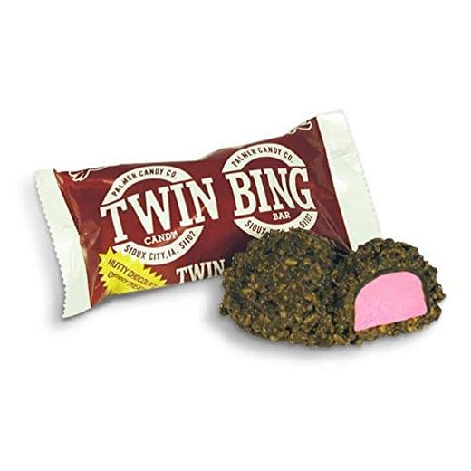 Palmers Twin Bing Candy Bars - (8-Pack) - Chocolate Covered Cherry Nougat Candy Bar