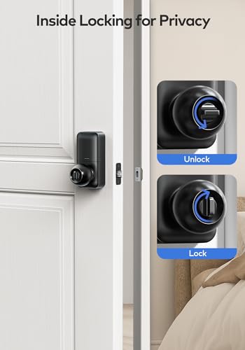 TEEHO TE003 Keyless Entry Keypad Door Lock with Handle, Electronic Digital Smart Locks for Front Door, Smart Door Knob with Code for Bedroom, Auto Lock, Passage Mode, Easy to Install, Matte Black thumbnail 7
