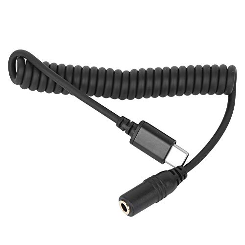 Android Type-C�Ή��̏t�^�I�[�f�B�I�A�_�v�^�[�P�[�u���A3.5mm to Type-C�}�C�N�����P�[�u���i�L�k���R�C���݌v�j�AAndroid�X�}�[�g�t�H���ƌ݊�