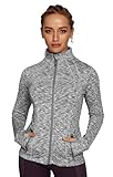 QUEENIEKE Women's Sports Jacket Slim Fit Running Jacket Cottony-Soft Handfeel Size XL Color Grey...