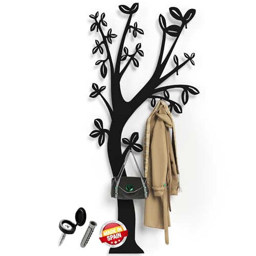 Appendiabiti da parete design moderno 170x75cm | attaccapanni da muro moderno 6 ganci | ganci appendiabiti da parete | guardaroba da ingresso arredamento casa | attaccapanni da parete metallo nero