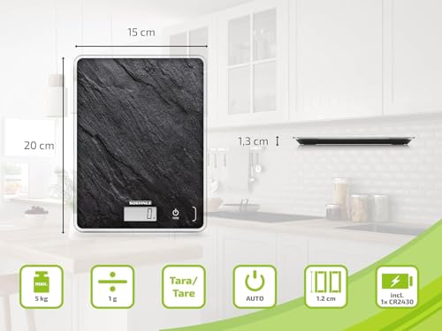 Soehnle Bilancia da Cucina Page Compact 300 Slate Vetro-Ardesia - 8