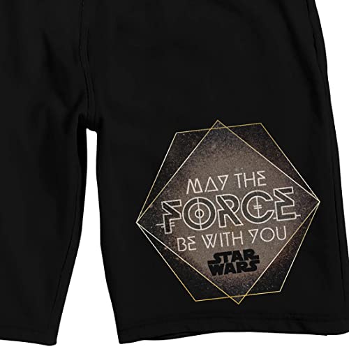 Star Wars May the Force Be With You Men's Black Graphic Sleep Shorts2