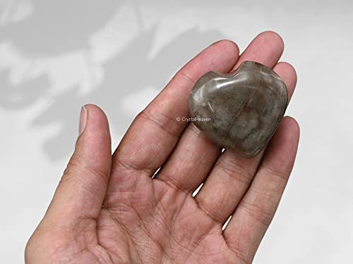 Image of Certified Chrysoberyl Cats Eye Crystal Heart Palm Pebbles Stones for Anxiety Stress Relief Massage - AAA Grade Original Healing Gemstone Agate Heart Palm Stone for Yoga Meditation Spiritual