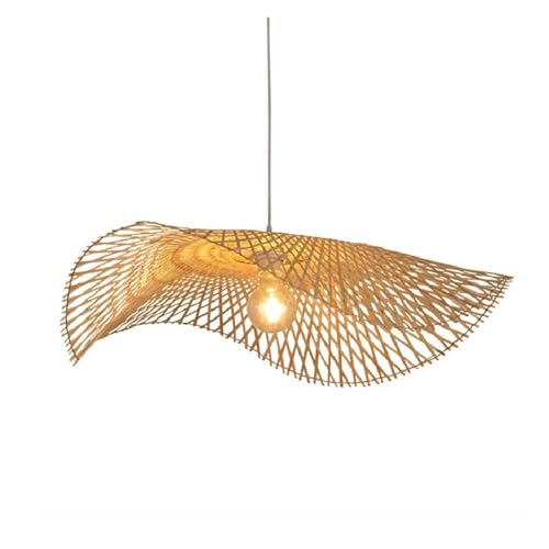 Lustre en rotin tressé avec douille E26 suspension rustique pour chambre