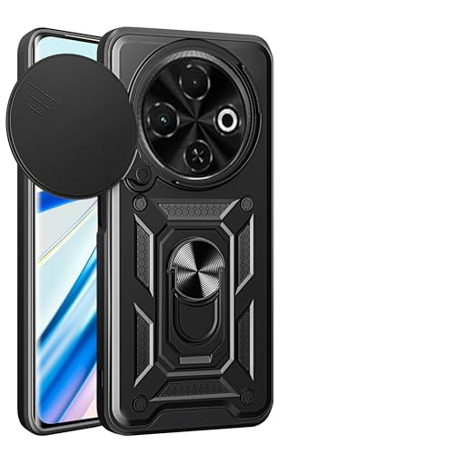 Housse Tecno Spark 30C 4G anti-choc avec clapet caméra noir