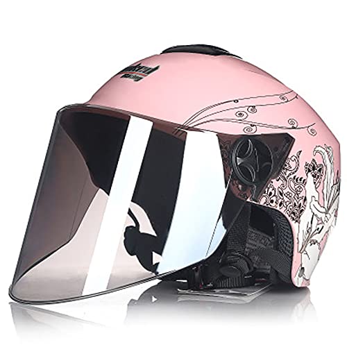 JATIBOSH Attache Fermement Vintage Casque Portable Et Sûre Cyclomoteur Casque, RéTro Demi Casque Boucle De Sécurité À Prise Rapide Casque Moto, pour Adapté Aux Motos ÉLectriques ECE Certifiés