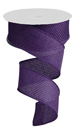 Craig Bachman1.5" Royal Burlap Ribbon: Purple (10 Yards) Craft Floral Arrangement Gift Wrapping Wired Edge Ribbon