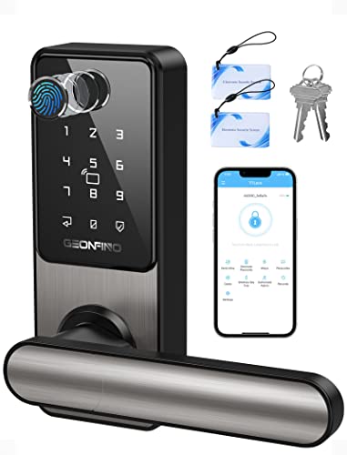 Fingerprint Door Lock, Bluetooth App Smart Lock With Anti-Peeping, Keyless Entry Door Lock With Handle, Electronic Digital Door Lock, Biometric Door Lock, Smart Lock For Front Door, Home, Apartment #TOP19