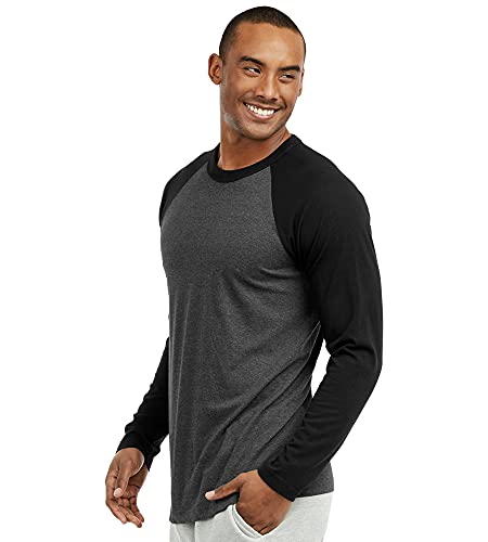 TOP PRO Men's Full Length Sleeve Raglan Cotton Baseball Tee Shirt2