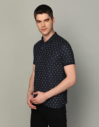Image of INKKR Men's Printed Polo Neck Half Sleeve Multicolor T-Shirt