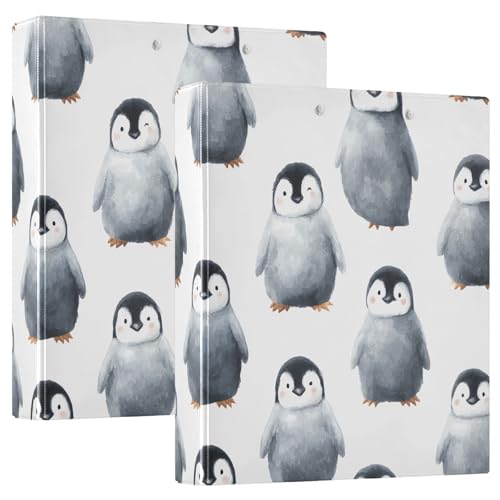 Image of Black Penguin 3 Ring Binder with 2 Interior Pockets 1.5 inch Binders 3 Ring Heavy Duty Fit 8.5 inch x 11 inch Letter Size for Office School, 2 Pack