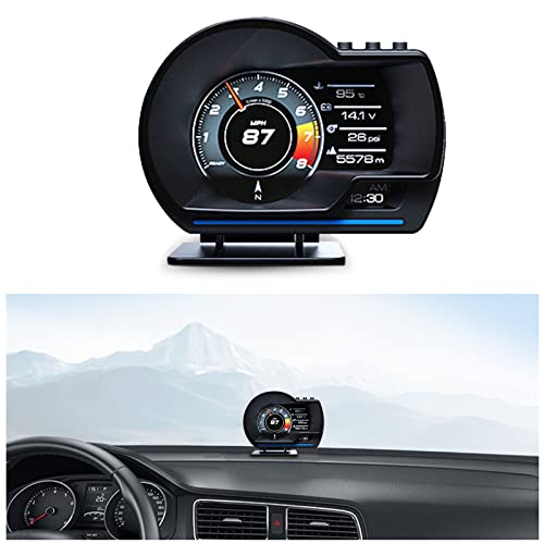 Affichage tête haute de voiture iKiKin OBD2 GPS double jauge intelligente, compteur LCD Cher Code de défaut lire le flux de données adapté à toutes les voitures Cover