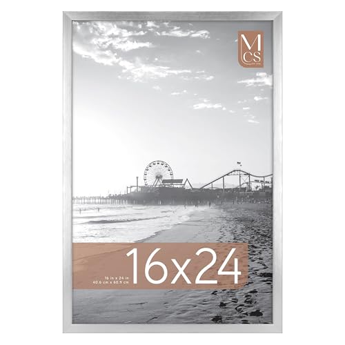 Image of MCS Foundation 16x24 Poster Frame Traditional Silver, Vertical & Horizontal Wall Hanging Large Picture Frame for Photos, Posters & Art Prints (1-Pack)
