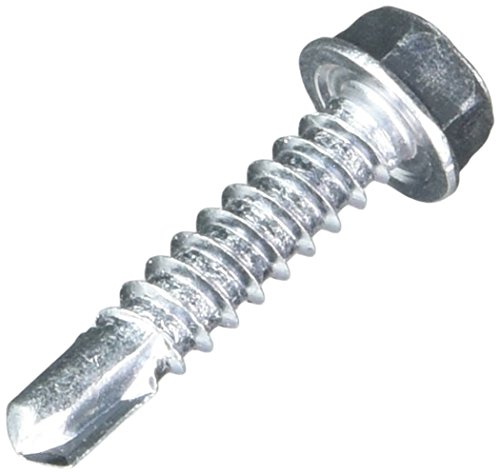 Tornillos autorroscantes con cabeza de arandela y punta autoperforante Hillman, 12-14 pulgadas por 1 pulgada, paquete de 100 miniatura 2