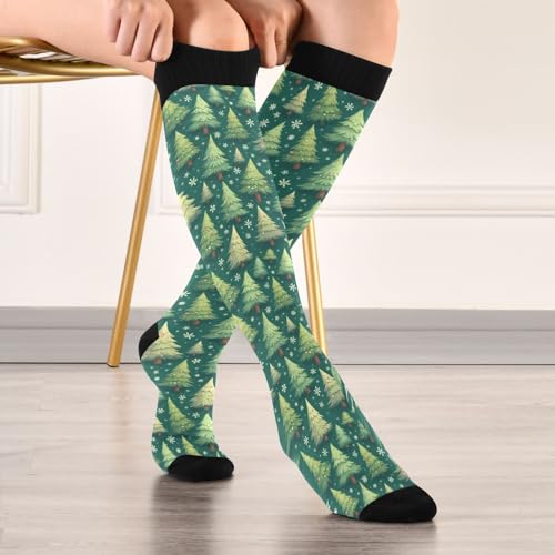 Image of Pigsaly Red White Polka Dot Womens Compression Socks Athletic Tube Sock Knee High Socks Outdoor Sport Socks