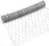 AIEX 34,8×398,8 cm Red de Alambre de Pollo Valla de Malla de Alambre Alambre Hexagonal Galvanizado Ligero para Proyectos de Manualidades Jardinería Decoración del Hogar