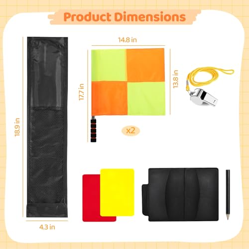 Set de 8 banderas para árbitro de fútbol con accesorios miniatura 3