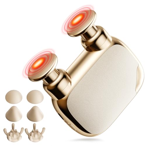 VTT Mini Massage Gun, Dual-Head Deep Tissue Muscle Massager, Low Noise Brushless Motor Handheld Percussion Massager, 3 Speed & 6 Heads, Lightweight Portable for Pain Relief, Gift for Home Travel Gym