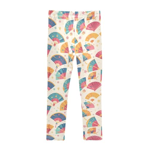 KLL Hand Drawn Cute Japanese Fans Little Girls Legging Soft High Waisted Sweatpants Sports2