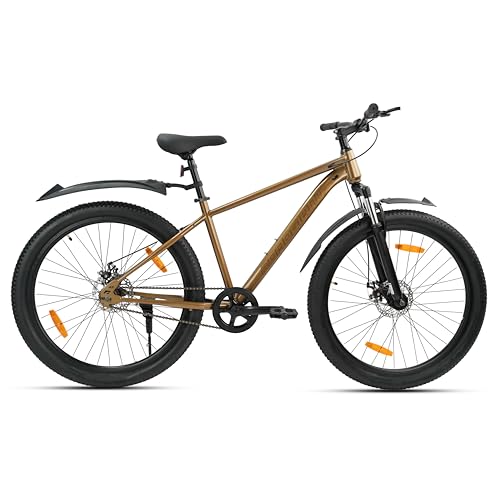 Image of ROADGIANT Squad 26T | MTB | Steel Bicycle | Dual Disc Brakes | Single Speed | Front Suspension | Unisex | for All-Terrain Riding (Brown)