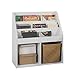 SoBuy KMB01-W Kinderregal mit 3 Ablagefächern und 2 offenen Fächern Zeitungsständer Aufbewahrungsregal Bücherregal für Kinder weiß BHT ca.: 73x80x30cm