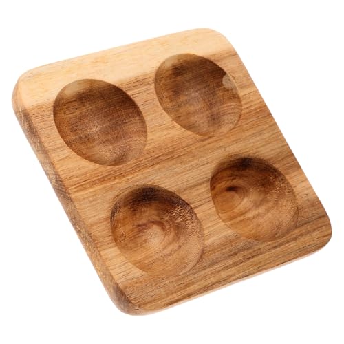Soporte para Huevos de Madera 4 ranuras organizador de huevos de gallina para cocina