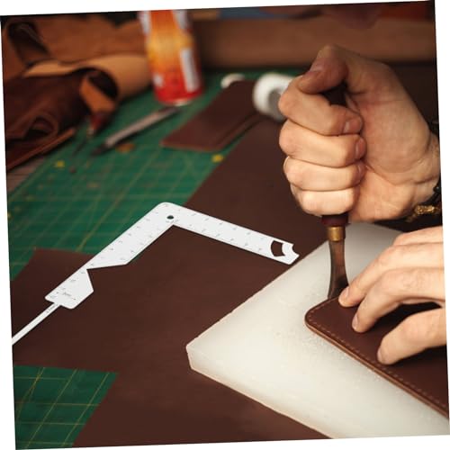 OSALADI 製用属定位尺 ブックカバー作成ガイド 定規 精密測定 軽量携帯可