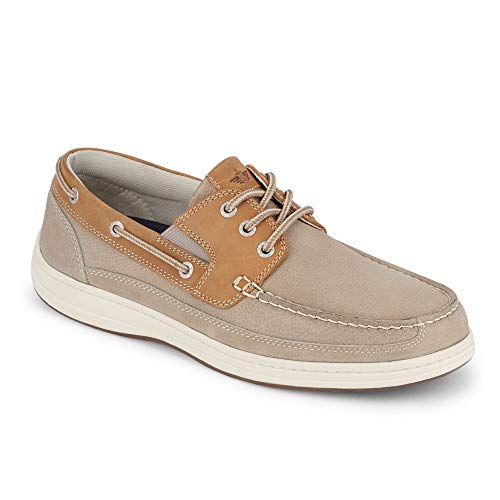 Dockers Mens Anchor Leather Casual Classic Boat Shoe with NeverWet, Light Grey, 8