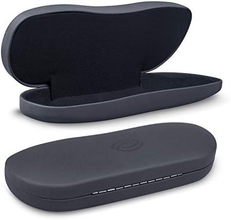 SpecNest Eye Glass Case - Thin and Slim Hard Shell Glasses Case for Eyeglasses - Stainless Steel Shell with Vegan Leather for a Modern Professional Look - Hard Glasses Case