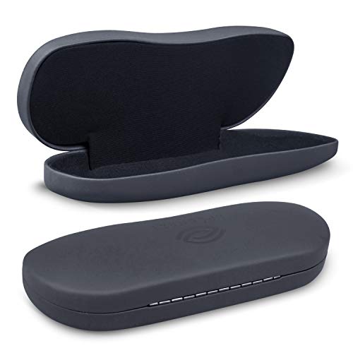 SpecNest Eye Glass Case - Thin and Slim Hard Shell Glasses Case for Eyeglasses - Stainless Steel Shell with Vegan Leather for a Modern Professional Look - Hard Glasses Case