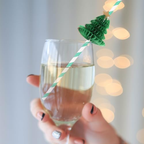 10 pitillos de papel decorativos navideños miniatura 4