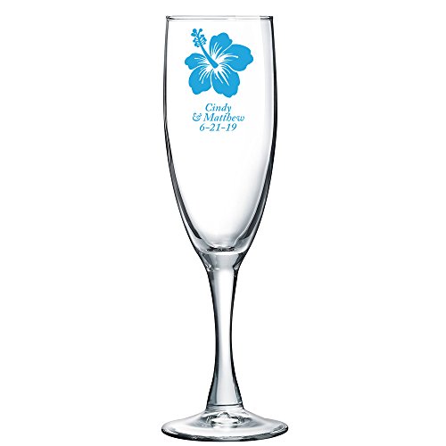Copa de champán personalizada color azul pack 72