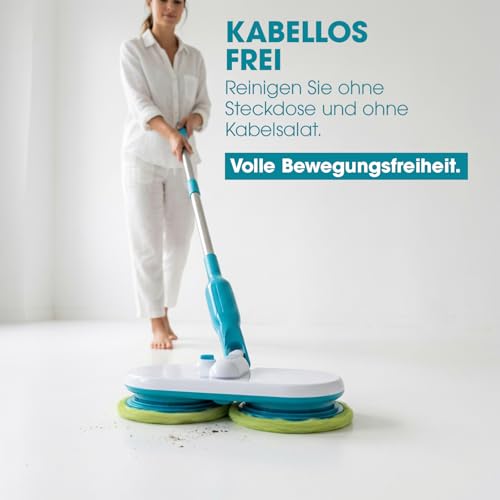 Hurricane Floating Mop elektrischer Bodenwischer – Akku Wischer zum mühelosen Wischen, Schrubben...