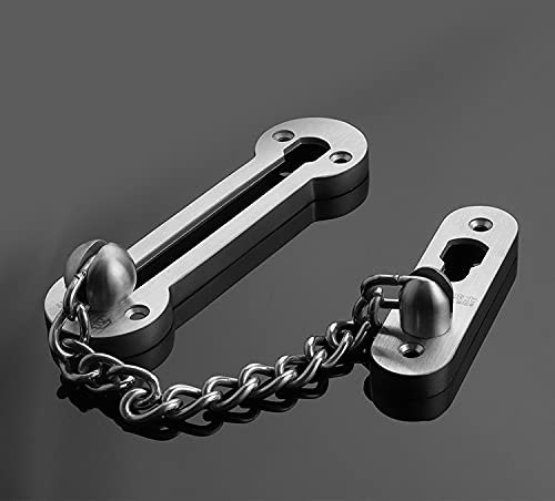 Lot de 6 chaînes de verrouillage pour porte - Antivol - Verrouillage de ventilation de fenêtre - Sécurité enfant - Entrebâilleur de porte universel - En acier inoxydable