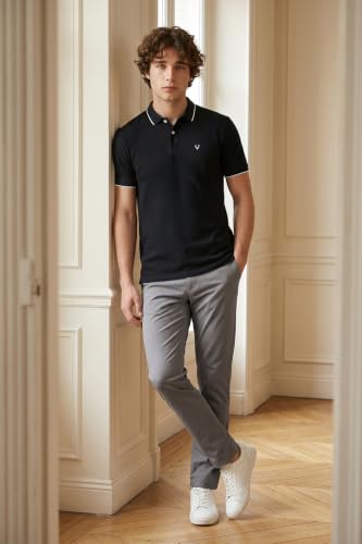 Image of Allen Solly Mens Solid Cotton Blend Polo T-Shirt | Regular Fit | Premium Fabric | Signature Sleeve Detail | Smart Casual Wear