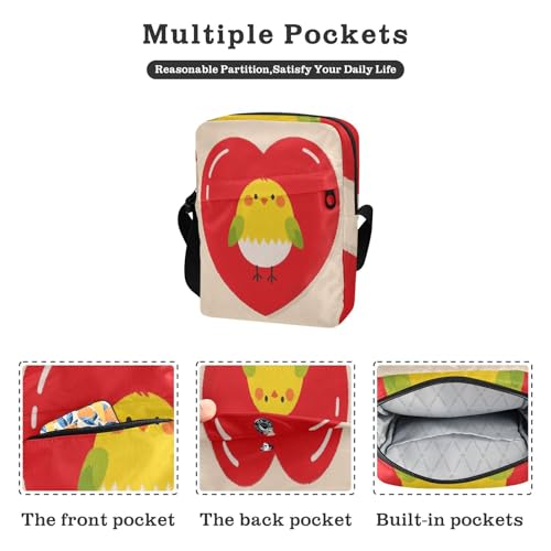 Funny Cartoon Heart Animal Bird messenger bag cute Small Crossbody Bags For Women Woman Handbag Shoulder Strap Adjustable Strap for Casual School2