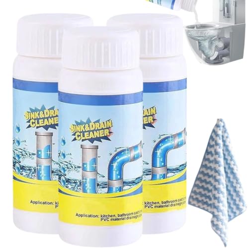 Lanoxie Déboucheur Pro,Lanoxie Deboucheur Canalisation,Deboucheur Canalisation,Deboucheur Evier,Nettoyant Puissant Canalisation,Sink Drain Cleaner Pour Canalisation,Toutes Canalisations (3PC)