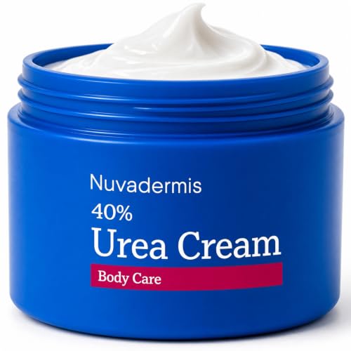 Nuvadermis Urea Cream: Dry Skin Relief 1 NUVADERMIS 40% Urea Cream - Full Body Moisturizing Cream for Extremely Dry Skin - Maximum Strength Urea Cream with 40 Percent Urea for Feet, Hands, Elbows & Body - Urea + Salicylic Acid – 5.3 fl oz