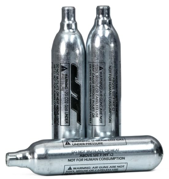 JT 12g CO2 Cartridges 100 Pack – Threadless CO2 for Paintball Airguns Airsoft, Bike Inflators, Single Use by JT - Used condition - Image 2
