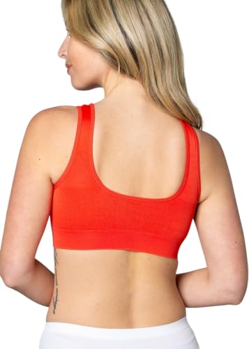 Image of Rhonda Shear The Original Ahh Bra, Seamless Wire-Free Full Coverage 4-Way Stretch, Cherry, X-Large