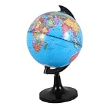 STOBAZA Politischer Lernglobus mit Ständer Interaktives Geographie-Lehrmittel für Schüler Dekorativer Erdkreis für Büro und Klassenzimmer Plastischer Drehbarer Erdkugel-Dekor Umfassende