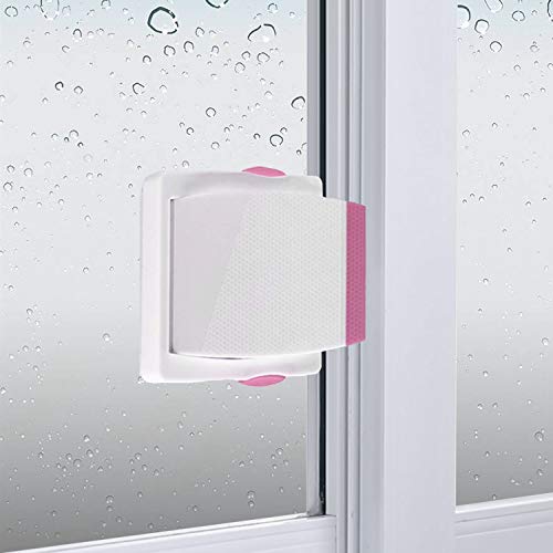 Sliding Glass Door Child Lock - OKEFAN 4 Pack Baby Safety Slide Window Locks for Kids Proof Patio Closet Doors No Drilling Tools Needed (Pink)